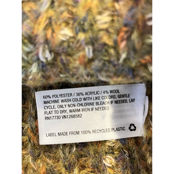 A New Day Orange Green Relaxed Long Sleeve Mock Neck Pullover Sweater Size XS - Picture 5 of 5